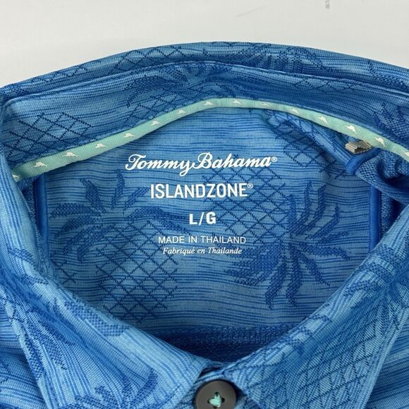 Tommy Bahama Mens Island Zone Pineapple Performance Golf Polo Shirt Blue Size L - Picture 6 of 7